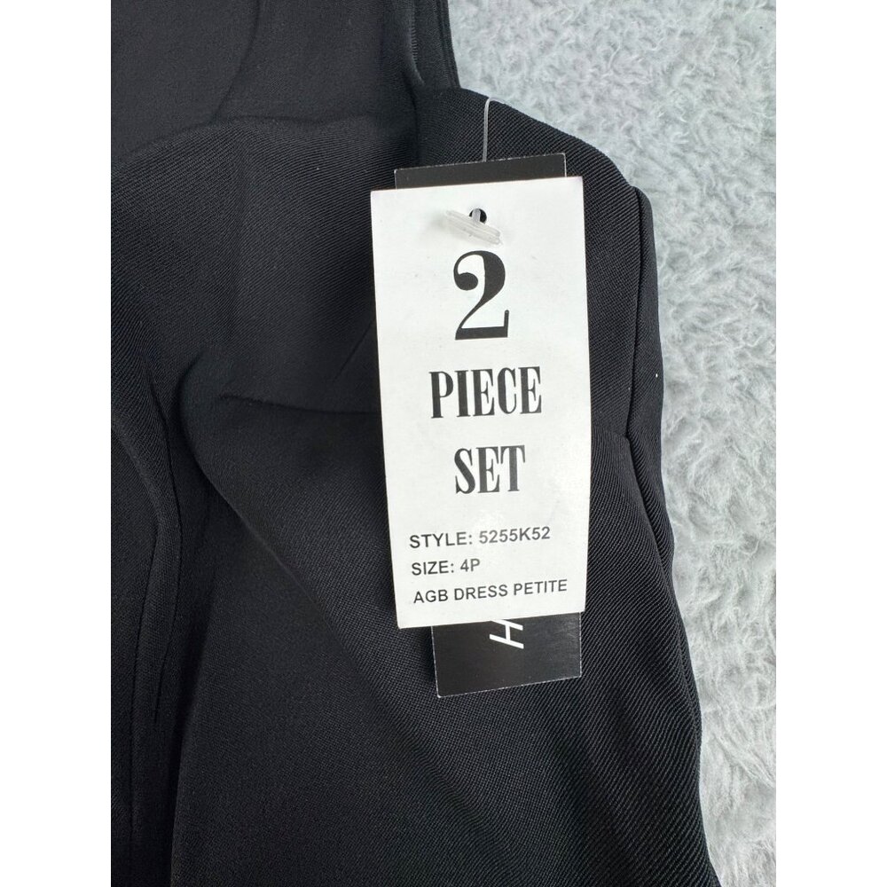 Womens 2-Piece Petite Dress Set By AGB W/Vibrant Jacket & Black Dress Office NWT - Picture 9 of 16